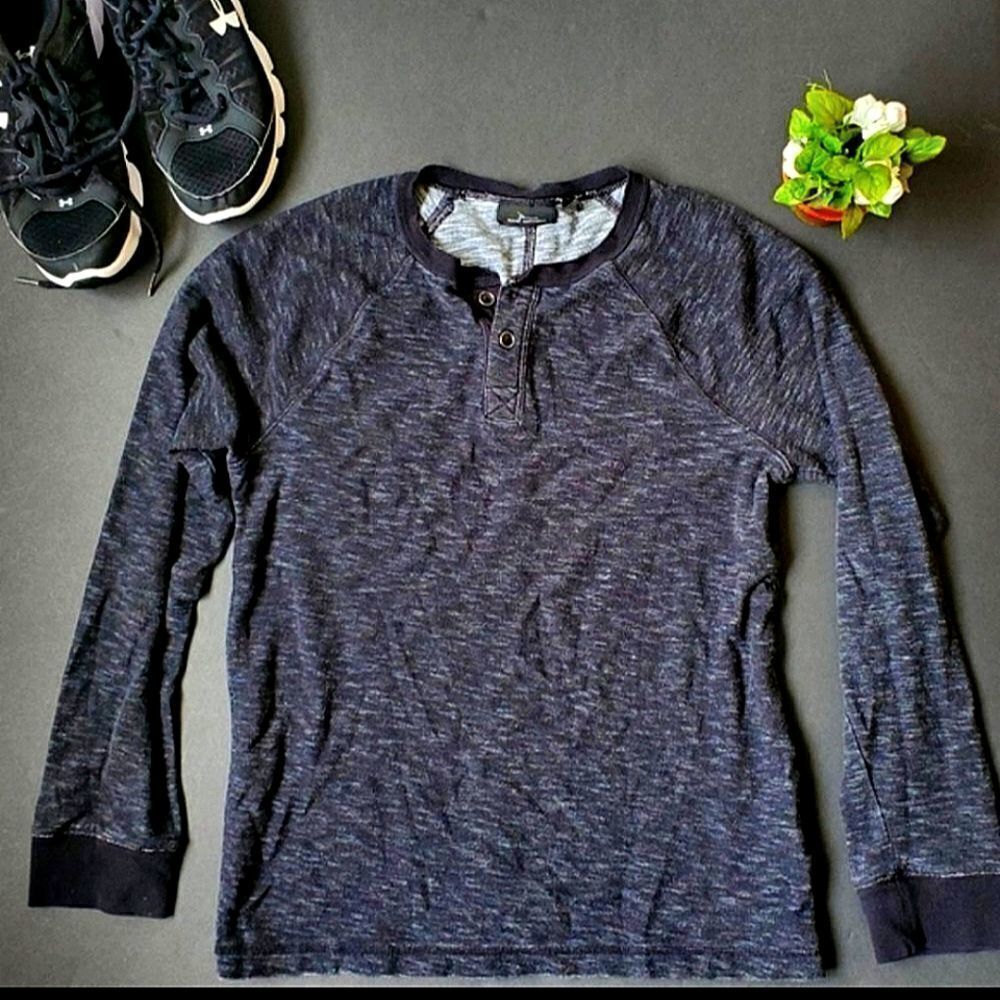 Marc Anthony Dark Grey Henley Shirt